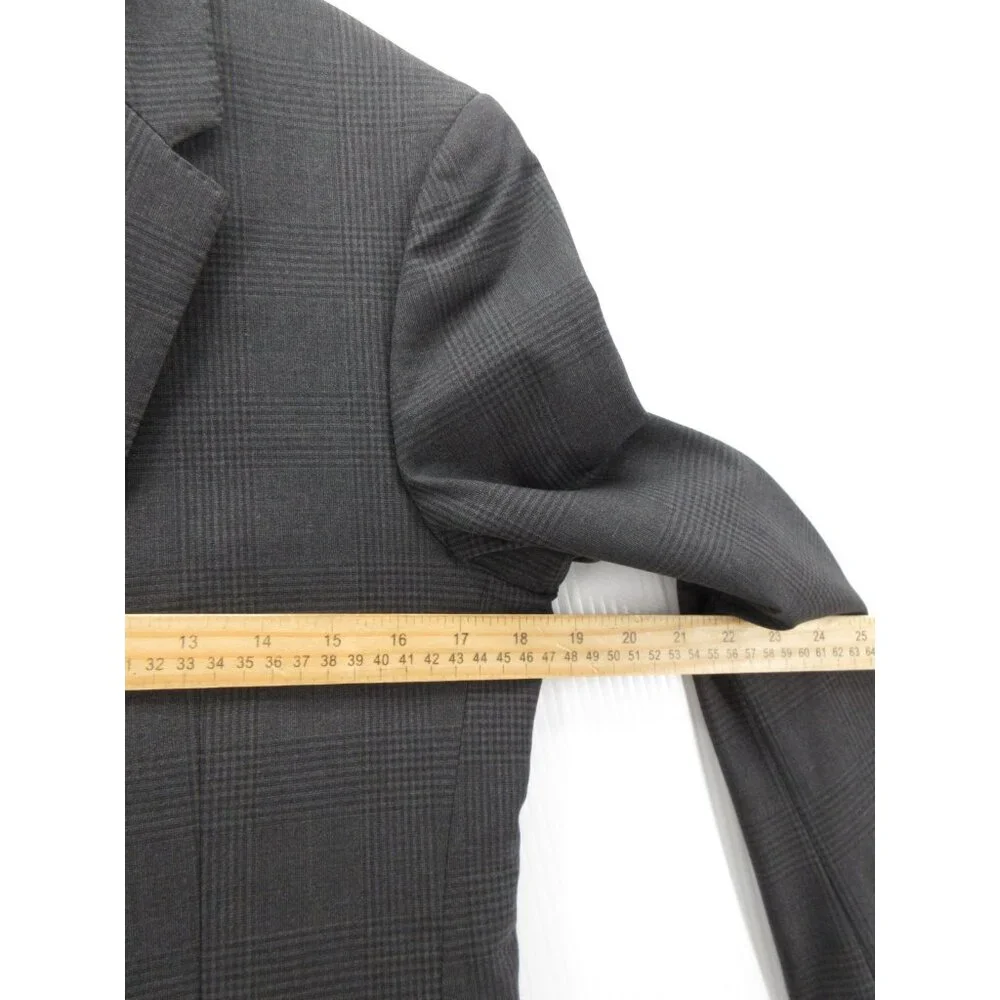Theory Sport Coat 36 Blazer Wool Blend Glen Plaid Jacket Classic *